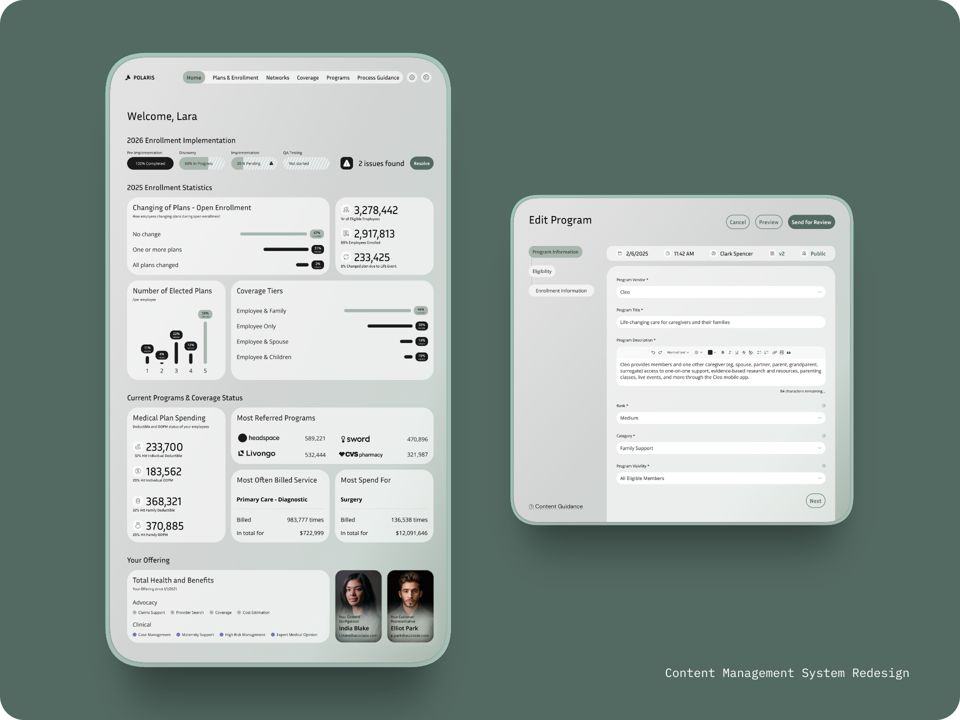 Clean landing page design